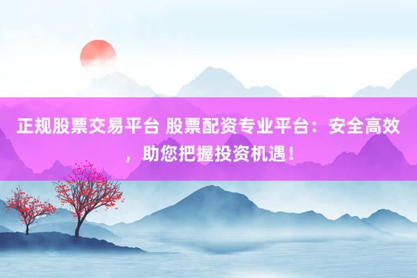 正规股票交易平台 股票配资专业平台：安全高效，助您把握投资机遇！