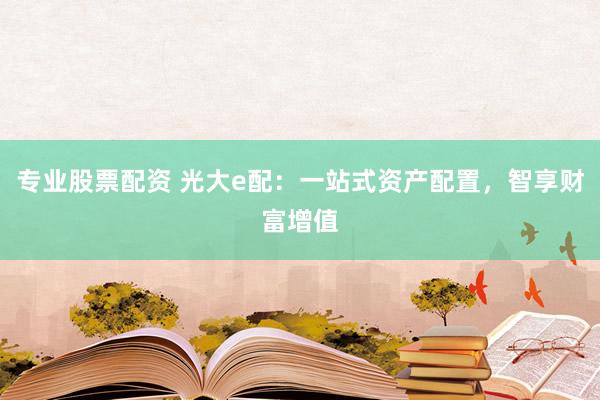 专业股票配资 光大e配：一站式资产配置，智享财富增值