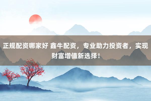 正规配资哪家好 鑫牛配资，专业助力投资者，实现财富增值新选择！